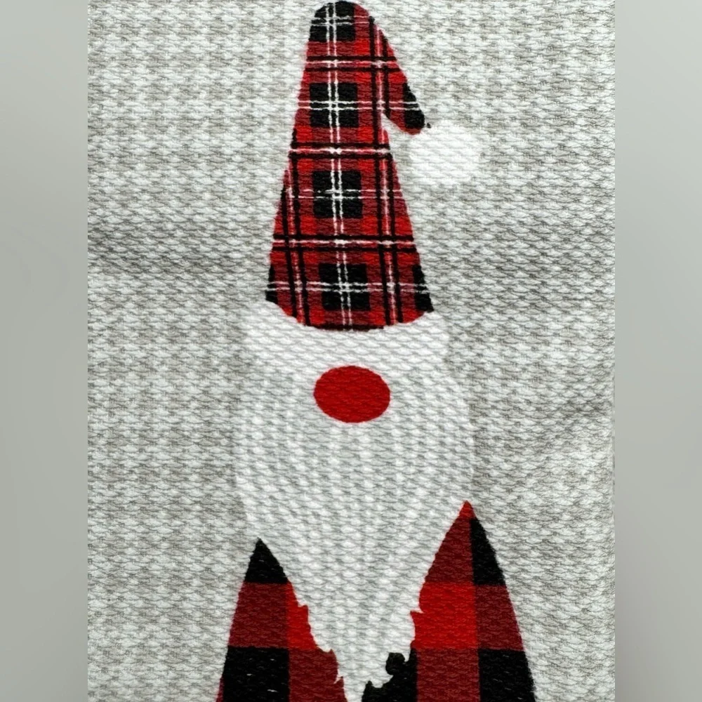 New Christmas Gnome for the Holidays Red & Gray Kitchen Hand Towels Set of 2